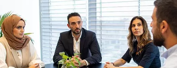 Diverse professionals in a business meeting